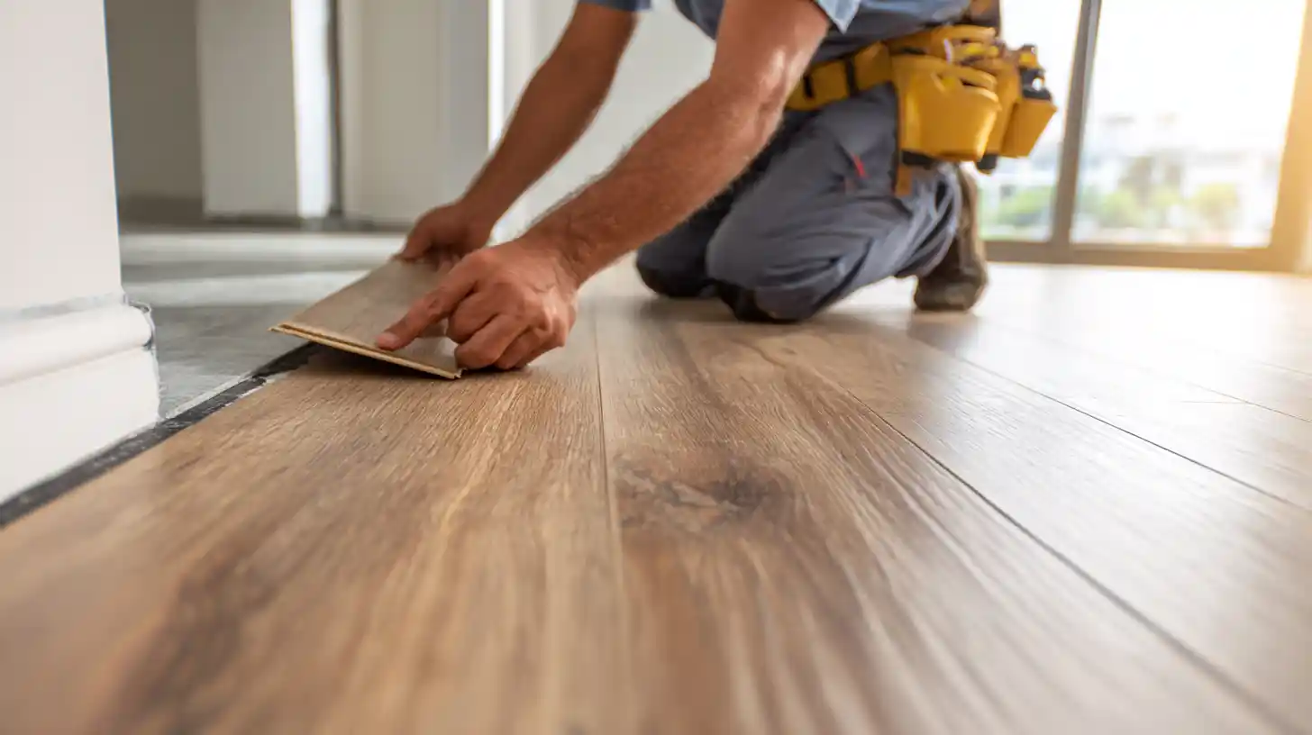 Laminate flooring installation and repair during rental property turnover in Stockton CA